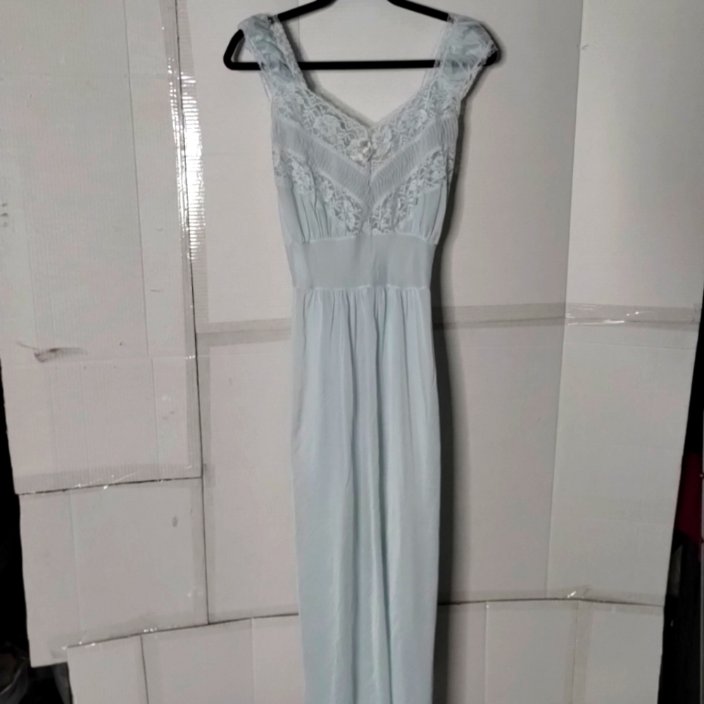 Vtg Lady Edso Lace Trimmed Light Blue Lingerie SZ38 Fairycore Dainty Cottagecore